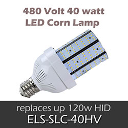 ELS 480V 40 watt LED Corn Lamp