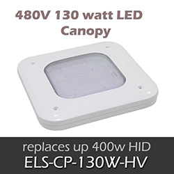 ELS 480V 130 watt LED Canopy Fixture