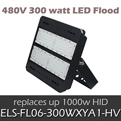 480 Volt 300 watt LED Flood Fixture