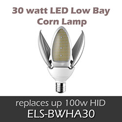 ELS 30 watt LED Low Bay Corn Lamps