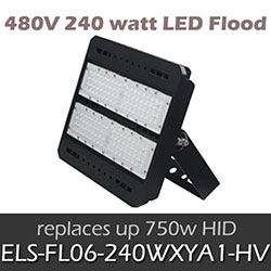 480 Volt 240 watt LED Flood Fixture